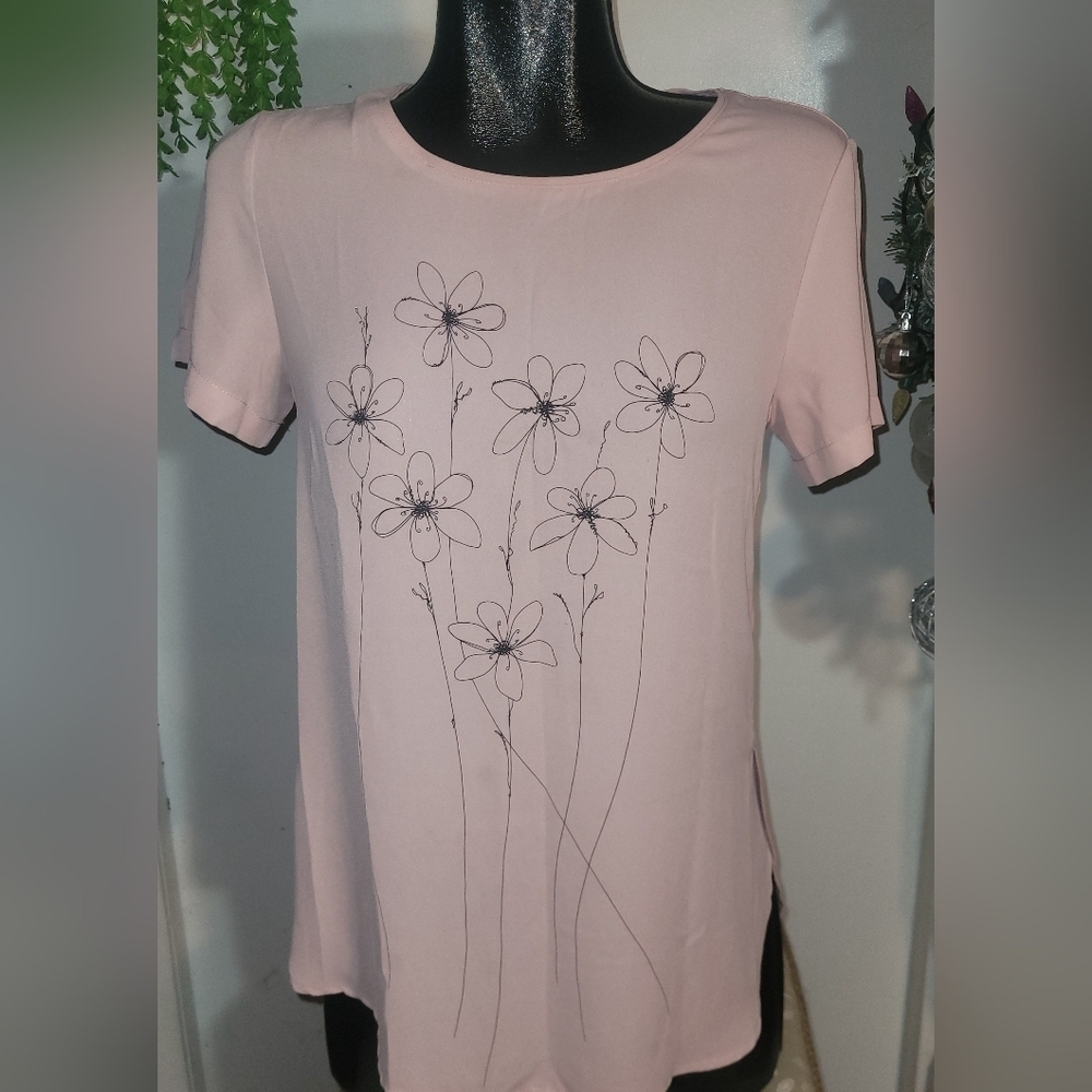 Camber & Grace Pastel Pink Short Sleeve Top S